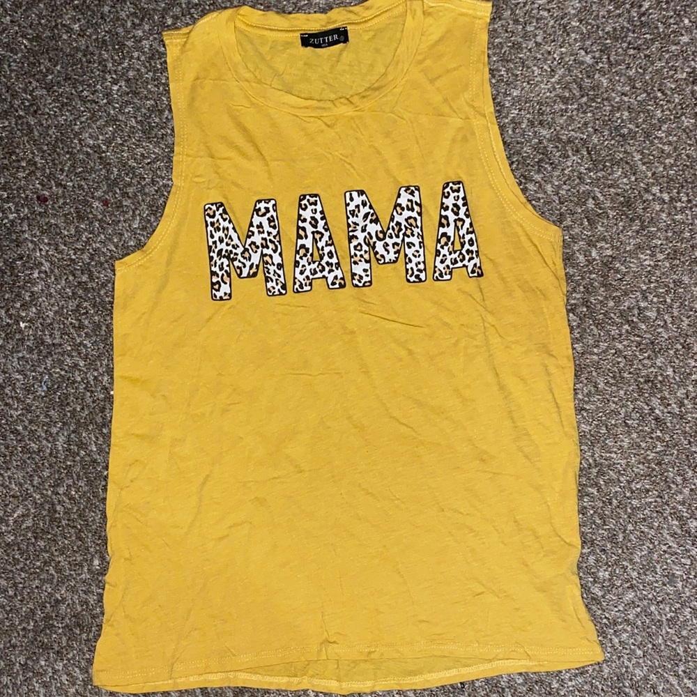 Zutter Yellow 'MAMA' Tank Top